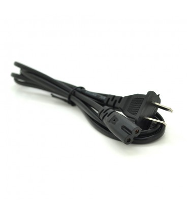 Кабель живлення CN 1.2m, 0.5mm, PC-184/2 A-C7 2 pin (американський роз'єм), Black, OEM Q50