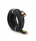 Кабель VEGGIEG HA-5 HDMI-HDMI 4K UHD, 5.0m, v2,0, OD-4.0mm, круглий, Black, коннектор Black-YELLOW