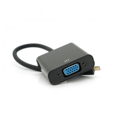 Конвертер micro HDMI (тато) на VGA (мама) 30cm, Black, 4K / 2K, Пакет
