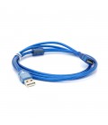 Подовжувач USB 2.0 AM / AF, 1.5m, 1 ферит, прозорий синій Q250