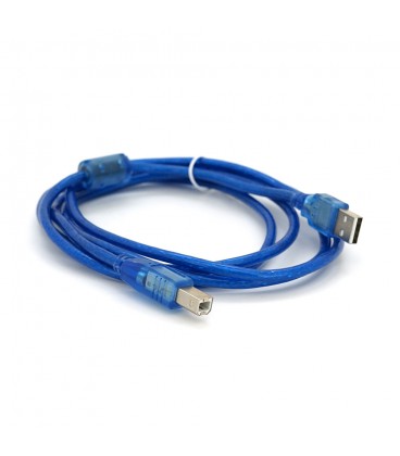 Кабель USB 2.0 RITAR AM/BM, 1.8m, 1 ферит, прозорий синій Q250