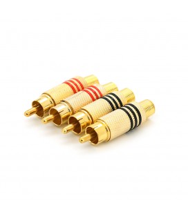 Роз'єм RCA з пружиною (під болт) латунь, 4шт у комплекті, ціна за комплект, 2*Black, 2*Red