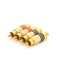 Роз'єм RCA з пружиною (під болт) латунь, 4шт у комплекті, ціна за комплект, 2*Black, 2*Red
