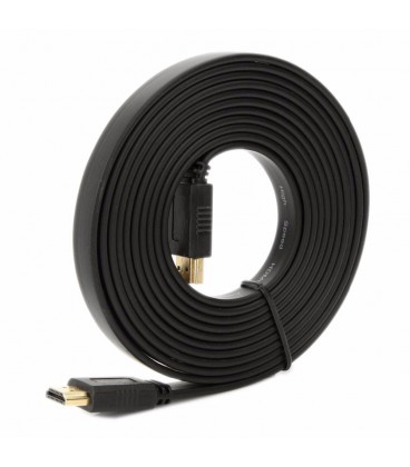 Кабель Merlion HDMI-HDMI 5.0m, v1.4, плоский Black, (Пакет), Q100