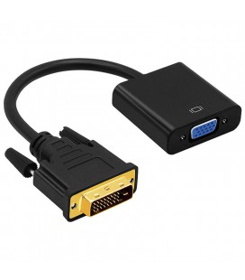 Конвертер DVI-D (24 + 1) (тато) на VGA (мама) 10cm, Black, FULL HD 1080P, Пакет Q250
