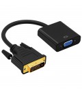 Конвертер DVI-D (24 + 1) (тато) на VGA (мама) 10cm, Black, FULL HD 1080P, Пакет Q250