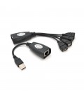 Подовжувач USB 2.0 сигналу по F / UTP до 50 метрів, RJ-45 to AM + RJ-45 to 4xAF, Blister Q100