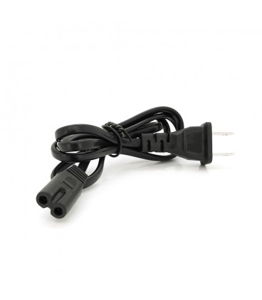 Кабель питания CN 0.7 m, 0.5mm, PC-184/2 A-C7 2 pin (американский разъем), Black, OEM Q50