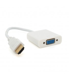 Конвертер HDMI (тато) на VGA (мама) 10cm, White, 4K / 2K, Пакет Q250