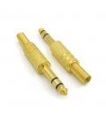 Роз'єм 6,3 стерео під кабель під пайку Gold