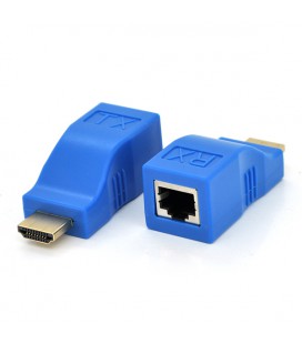 Одноканальний пасивний подовжувач HDMI сигналу по UTP кабелю по одній витій парі. Дальність передачі: до 30метров, 720P-cat5e, 1