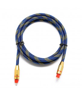 Кабель оптический цифровой стерео в нейлоновой оплетке 3,0m, OD7.0 (мм), 250 Мегабит/с, Black/Gold, Пакет