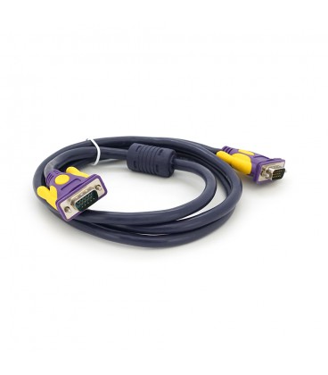 Кабель JH-VGA39 VGA 3+9, 1,5m, male to male (тато-тато), 1 ферит, purple, Пакет