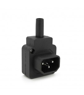Триконтактний роз'єм IEC320 C14 (кутовий 90°) тато, 250V, 10A, під пайку Q50/500
