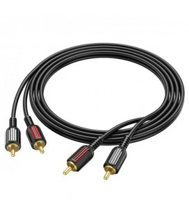 Кабель Borofone BL13 2RCA (тато)  2хRCA (тато), CU, круглий, 1,5 м, Black, Box