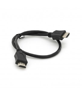 Кабель Merlion HDMI-HDMI HIGH SPEED 0.5m, v1.4, OD-7.5mm, круглий Black, коннектор Black, (Пакет) Q500