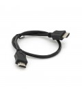 Кабель Merlion HDMI-HDMI HIGH SPEED 0.5m, v1.4, OD-7.5mm, круглий Black, коннектор Black, (Пакет) Q500