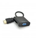 Конвертер VEGGIEG H-V1B HDMI (тато) на VGA (мама) 25cm, Black, Пакет