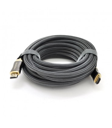 Кабель VEGGIEG HX-5 HDMI-HDMI 2K * 4K, 5m, v2,0, OD-7.0mm, круглий, обплетення, Black, коннектор Black-Gold, Пакет