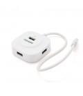 Хаб VEGGIEG V-C242 Type-C, 4 порти USB 2.0, 20 см,  White, Box