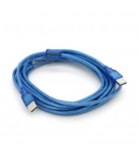 Кабель USB 2.0 RITAR AM/AM, 5.0m, прозрачный синий
