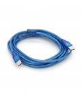 Кабель USB 2.0 RITAR AM/AM, 5.0m, прозорий синій