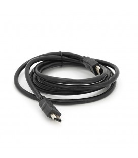 Кабель Merlion HDMI-HDMI HIGH SPEED 2.0m, v1.4, OD-7.5mm, круглий Black, коннектор Black, (Пакет), Q150