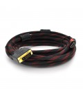 Кабель HDMI (тато)-DVI (тато) 5,0м, 2 ферити, обплетення, круглий Black/RED, Пакет