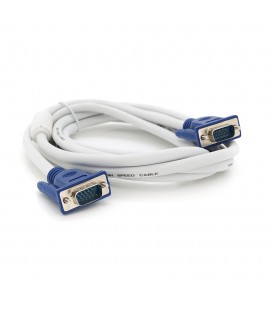 Кабель Merlion VGA 3 + 4 3m, male to male (тато-тато), 1 ферит, біло-синій, пакет Q100
