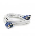 Кабель Merlion VGA 3 + 4 3m, male to male (тато-тато), 1 ферит, біло-синій, пакет Q100