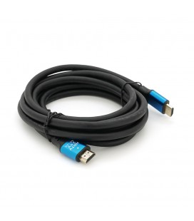 Кабель Merlion HDMI-HDMI 4Kx2K Ultra HD, 3.0m, v2,0, круглий Black, коннектор Blue, Blister-box, Q80