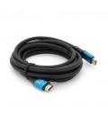 Кабель Merlion HDMI-HDMI 4Kx2K Ultra HD, 3.0m, v2,0, круглий Black, коннектор Blue, Blister-box, Q80
