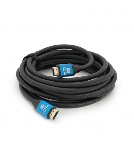 Кабель Merlion HDMI-HDMI 4Kx2K Ultra HD, 5.0m, v2,0, круглий Black, коннектор Blue, Blister-box, Q50