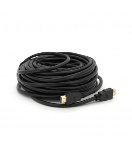 Кабель Merlion HDMI-HDMI HIGH SPEED 15m, v1.4, OD-7.5mm, круглий Black, коннектор Black, (Пакет) Q32