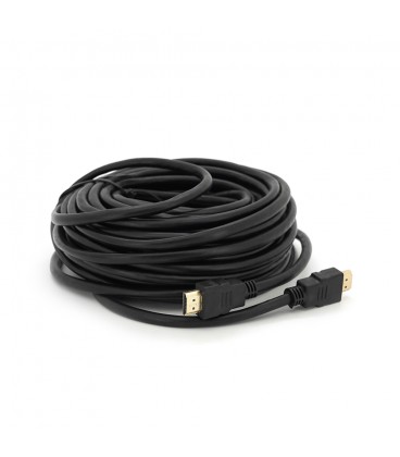 Кабель Merlion HDMI-HDMI HIGH SPEED 15m, v1.4, OD-7.5mm, круглий Black, коннектор Black, (Пакет) Q32