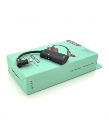 Аудиоконвертор iKAKU KSC-377 MAIQI 4 in 1 audio converter Lightning, Black, Box