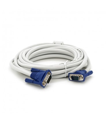 Кабель Merlion VGA 5m, male to male (тато-тато), 1 ферита, білий, пакет Q50