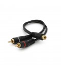 Кабель RCA (мама)  2хRCA (тато), CU, круглий, Black, 0,2 м, (Пакет) Q250