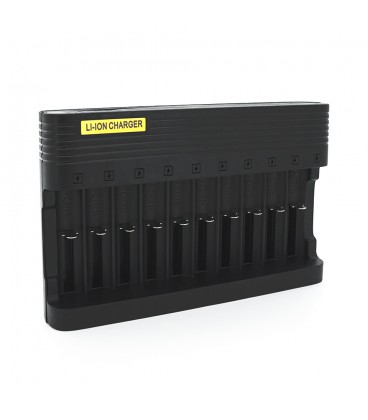 Зарядний пристрій універсальний MS-10810A, 10 каналів LED інд., підтримує Li-ion AA (R6), ААA (R03), 16340,18650