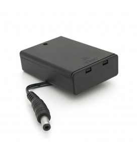 Отсек для 3-х элементов питания АА, разъем 5,5×2,1, закрытый корпус с выключателем