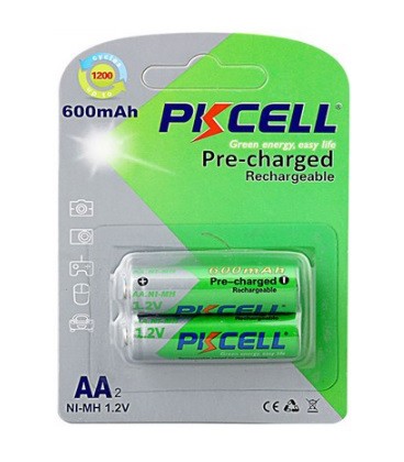 Акумулятор PKCELL 1.2V AA 600mAh NiMH Already Charged, 2 штуки у блістері ціна за блістер, Q12
