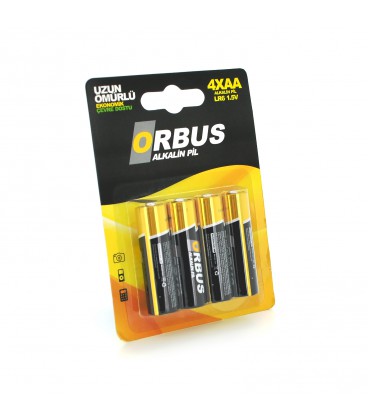 Батарейка лужна Orbus 1.5V AA/LR06, 4 штуки у блістері, ціна за блістер