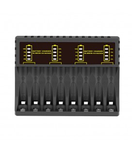 Зарядное устройство универсальное PUJIMAX, 8 каналов, LED инд., поддерживает Li-ion, Ni-MH и Ni-Cd AA (R6), ААA (R03), AAAA, С (