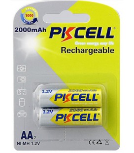 Акумулятор PKCELL 1.2V AA 2000mAh NiMH Rechargeable Battery, 2 штуки в блістері ціна за блістер, Q2