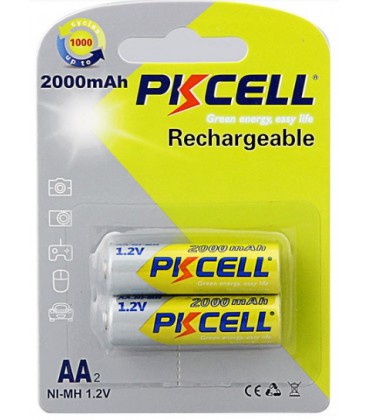 Акумулятор PKCELL 1.2V AA 2000mAh NiMH Rechargeable Battery, 2 штуки в блістері ціна за блістер, Q2