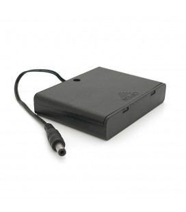 Отсек для 6-ти элементов питания АА, разъем 5,5×2,1, закрытый корпус с выключателем