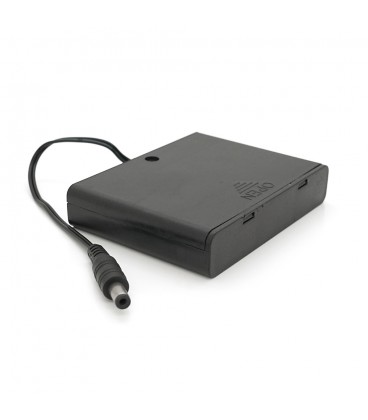 Отсек для 6-ти элементов питания АА, разъем 5,5×2,1, закрытый корпус с выключателем