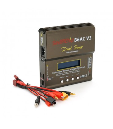 Універсальне ЗУ SevenChip B6ACV3, 11-18V, 100-240V, 0,1-6A, LCD, балансир, від 1 до 16 осередків, клем (LiPo/LiIon/LiHv/NiMH/NiC