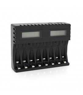 Зарядное устройство универсальное PUJIMAX, 8 каналов, LED инд., поддерживает Li-ion, Ni-MH и Ni-Cd AA (R6), ААA (R03), AAAA, С (