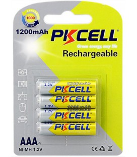 Акумулятор PKCELL 1.2V AAA 1200mAh NiMH Rechargeable Battery, 4 штуки в блістері ціна за блістер, Q12
